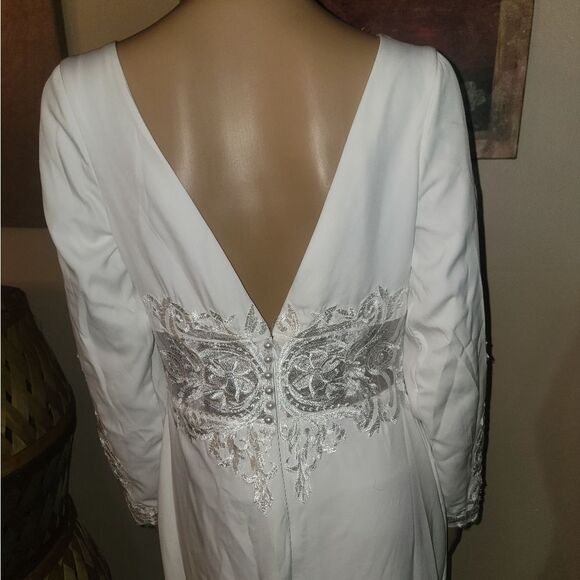 🆕️👰Romantic Bridal Wedding Mermaid Sexy Slit With V-neck, SZ 10 - Picture 13 of 16